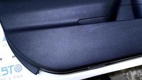 Door trim card front left Subaru Outback 15-19 black with black insert cloth, armrest black leather, gray molding structure, handle chrome, scratches, abrasions, butt, for dry cleaning