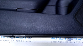 Door trim card front left Subaru Outback 15-19 black with black insert cloth, armrest black leather, gray molding structure, handle black matte, scratches, abrasions, scuffs, dents