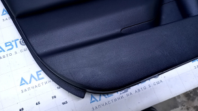 Door trim card front left Subaru Outback 15-19 black with black insert cloth, armrest black leather, gray molding structure, handle black matte, scratches, abrasions, scuffs, dents