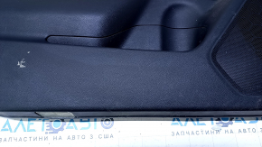 Door trim card front left Subaru Outback 15-19 black with beige insert cloth, armrest beige leather, gray molding structure, handle chrome, scratches, dent, scuff, abrasions, for dry cleaning, tre