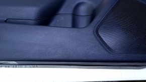 Door trim card front left Subaru Outback 15-19 black with beige insert cloth, armrest beige leather, gray molding structure, handle black matte, scratches, dents, abrasions, for dry cleaning, broken