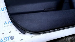Door trim card front left Subaru Outback 15-19 black with beige insert cloth, armrest beige leather, gray molding structure, handle black matte, scratches, dents, abrasions, for dry cleaning, broken