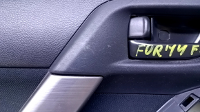 Door trim card front left Subaru Forester 14-18 SJ black with black insert cloth, armrest black cloth, scratches, abrasions