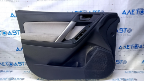 Door trim card front left Subaru Forester 14-18 SJ black with gray insert cloth, armrest gray cloth, scratches, scuffs, abrasions, for dry cleaning