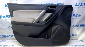 Door trim card front left Subaru Forester 14-18 SJ black with gray insert cloth, armrest gray cloth, scratches, abrasions, for dry cleaning