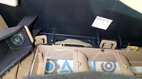 Door trim card front left Subaru Outback 15-19 black with beige insert cloth, armrest beige leather, gray molding structure, handle black matte, scratches, dents, abrasions, for dry cleaning, broken