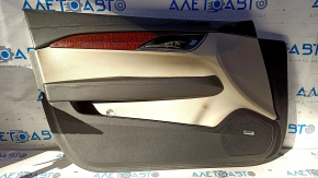 Door trim card front left Cadillac ATS 13- black with beige insert leather, armrest black leather, molding under dark wood gloss, BOSE, under seat memory, bumps, scratches, for dry cleaning