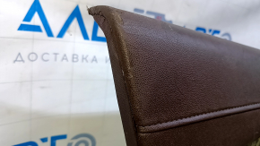 Door trim card front left Cadillac ATS 13- brown with gray insert leather, armrest brown leather, molding under wood gloss, under seat memory, BOSE, cracks on leather, scratches, abrasions,