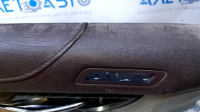 Door trim card front left Cadillac ATS 13- brown with gray insert leather, armrest brown leather, molding under wood gloss, under seat memory, BOSE, cracks on leather, scratches, abrasions,