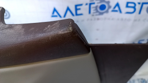 Door trim card front left Cadillac ATS 13- brown with gray insert leather, armrest brown leather, molding under wood gloss, under seat memory, BOSE, cracks on leather, scratches, abrasions,