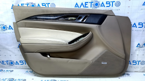 Door trim card front left Cadillac CTS 14 - beige with beige insert leather, armrest beige leather, molding under the tree brown gloss, seat memory, BOSE, scuffs, dents, bumps, for dry cleaning