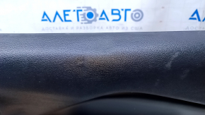 Door trim card front right Jeep Cherokee KL 14-18 black with black insert leather, armrest gray leather, molding dark wood structure, scratches, abrasions, dents, for dry cleaning