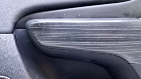 Door trim card front right Jeep Cherokee KL 14-18 black with black insert leather, armrest gray leather, molding dark wood structure, scratches, abrasions, dents, for dry cleaning