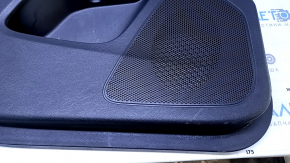 Door trim card front left Jeep Cherokee KL 14-18 black with black insert cloth, armrest black leather, molding wood color, dent, scuffs