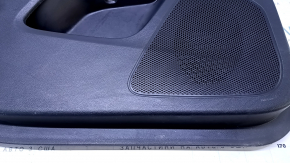 Door trim card front left Jeep Cherokee KL 14-18 black with black insert cloth, armrest black leather, molding wood color, dent, scratches, abrasions