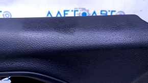 Door trim card front left Jeep Cherokee KL 14-18 black with beige insert leather, armrest black leather, molding dark wood, scuffs, dents, abrasions, for dry cleaning