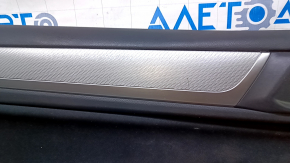 Door trim card front left Subaru Legacy 15-19 black with black insert cloth, armrest black leather, gray molding structure, handle chrome, scratches, dents, scuffs, abrasions