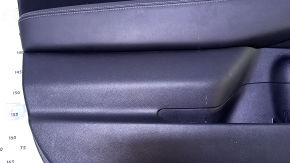 Door trim card front left Subaru Legacy 15-19 black with black insert cloth, armrest black leather, gray molding structure, handle chrome, scratches, dents, scuffs, abrasions