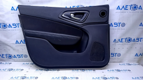 Door trim card front left Chrysler 200 15-17 black with black insert leather, armrest black leather, molding under the tree black structure, dents, scuffs, abrasions, scratches