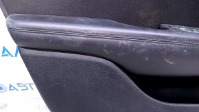 Door trim card front left Chrysler 200 15-17 black with black insert leather, armrest black leather, molding under the tree black structure, dents, scuffs, abrasions, scratches