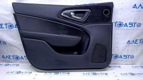 Door trim card front left Chrysler 200 15-17 black with black insert leather, armrest black leather, molding under the tree black gloss, dents, bumps, abrasions, scratches