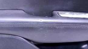 Door trim card front left Chrysler 200 15-17 black with black insert leather, armrest black leather, molding under the tree black gloss, dents, bumps, abrasions, scratches