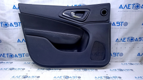 Door trim card front left Chrysler 200 15-17 black with black insert leather, armrest black leather, molding under the tree black structure, dents, pokes, abrasions, scratches