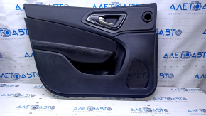 Door trim card front left Chrysler 200 15-17 black with black insert leather, armrest black leather, molding under the tree black structure, dents, pokes, abrasions, scratches