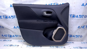 Door trim card front left Jeep Renegade 15- black with black insert cloth, armrest cloth, scratches, nicks