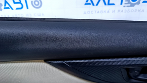 Door trim card front left Subaru Impreza 17- GK black with gray insert cloth, armrest gray leather, molding carbon, scratches, nicks, pokes, abrasions, for dry cleaning, used