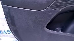 Door trim card front left Jeep Cherokee KL 19 - black with black insert leather, armrest black leather with red stitching, molding dark wood, dent, scuff, abrasions, scratches Used orig
