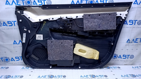 Door trim card front left Subaru XV Crosstrek 13-17 black with black insert leather, armrest black rubber, scratches, dent, scuff, broken fastening, butt, used
