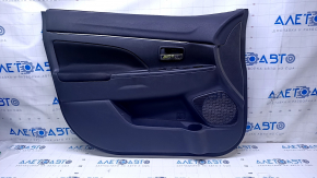 Door trim card front left Mitsubishi Outlander Sport ASX 13-17 black with black insert cloth, armrest black cloth, molding chrome, scratches, abrasions, scuffs Used