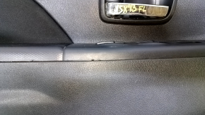 Door trim card front left Mitsubishi Outlander Sport ASX 13-17 black with black insert cloth, armrest black cloth, molding chrome, scratches, abrasions, scuffs Used