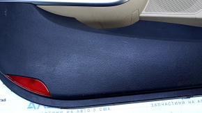 Door trim card front left Hyundai Azera 12-17 beige with black insert, armrest beige leather, molding carbon, DIMENSION, for seat adjustment, scratches, abrasions, pokes Used