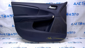 Door trim card front left Dodge Journey 11- black with black insert leather, armrest black leather, black stitching, dents, abrasions, scratches Used