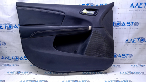 Door trim card front left Dodge Journey 11- black with black insert leather, armrest black leather, black stitching, dents, abrasions, bump, scuff Used