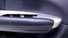 Door trim card front left Dodge Journey 11- black with black insert leather, armrest black leather, black stitching, dents, abrasions, bump, scuff Used