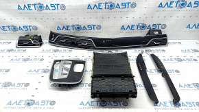 Set of interior trims BMW 7 G12 16-22 dark wood Fineline, with deflectors, with backlights, scratches Used