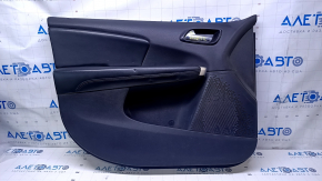 Door trim card front left Dodge Journey 11- black with black insert leather, armrest black leather, black stitching, scuffs, bumps, scratches, burrs Used