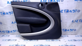 Door trim card front left Mini Cooper Countryman R60 12-16 black with black insert plastic, armrest black rubber, molding gray structure, dent, scuffs, abrasions, scratches, used orig.