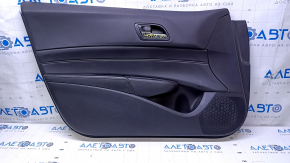 Door trim card front left Acura ILX 13-15 black with black insert leather, armrest black leather, scratches, abrasions, used