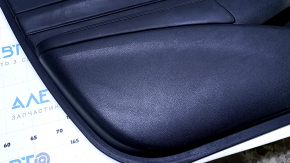Door trim card front left Acura ILX 13-15 black with black insert leather, armrest black leather, scratches, abrasions, used