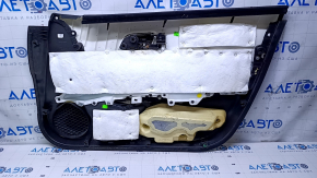 Door trim card front left Acura ILX 13-15 black with black insert leather, armrest black leather, scratches, abrasions, used