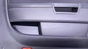 Door trim card front left Dodge Challenger 09-14 prerest black with black insert cloth, armrest black leather, handle trim carbon, pokes, scratches, abrasions, scuffs Used