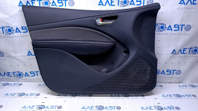 Door trim card front left Dodge Dart 13-16 black with black mesh cloth insert, black leather armrest, under the gas tank flap opening button, scratches, abrasions, bumps, scuffs, breakage of fasteners