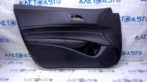 Door trim card front left Acura ILX 13-15 black with black insert leather, armrest black leather, scratches, abrasions, scuffs, used