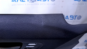 Door trim card front left Acura MDX 14-16 black with black insert leather, armrest black leather, molding under wood gloss, under seat memory, dent, abrasions, scratches Used