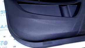 Door trim card front left Acura MDX 14-16 black with black insert leather, armrest black leather, molding under wood gloss, under seat memory, dent, abrasions, scratches Used