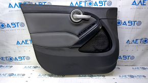 Door trim card front left Fiat 500X 16-17 black with gray insert leather, gray leather armrest, carbon fiber trim, scratches, abrasions, butt Used